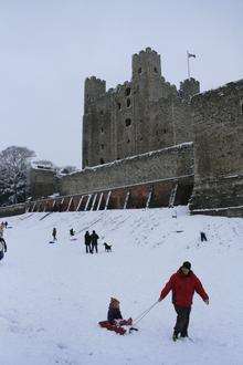 People enjoying the snow in Rochester